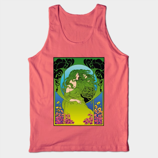 Art Deco Lady (green) Tank Top by Soth Studio